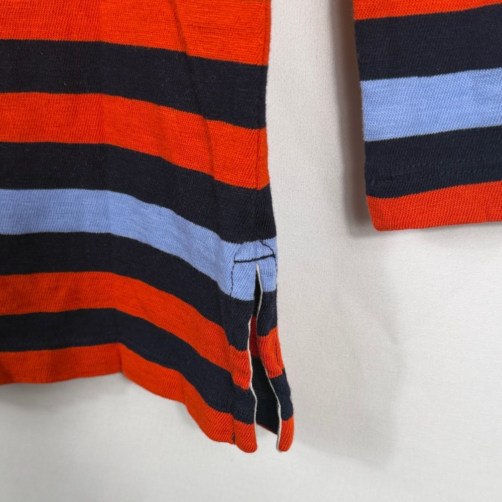 J. Crew Navy and Red Striped 3/4 Long Sleeve‎ Scoop Neck Top. Size XXS women’s - Picture 4 of 5